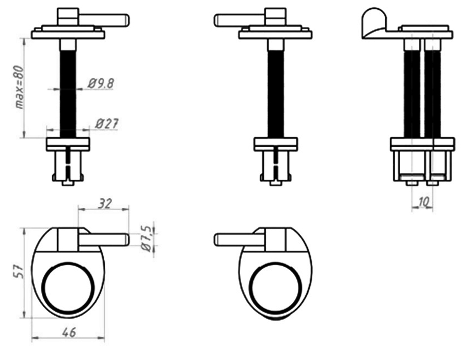 Комплект крепления крышки КР к унитазу   ORIO
