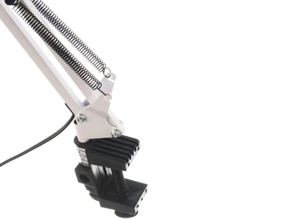 Настольная лампа 60Вт Е27 белый на струбцине СНС-13Б IN HOME