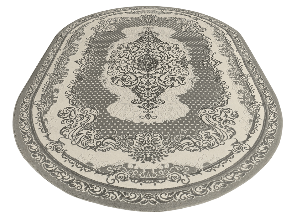 Ковер ASTER 200X290 01193B CREAM-L.GREY ОВАЛ  FDS OZ KAPLAN 