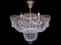 Люстра Хрустальная  Тюльпан с подвесом ЗОЛОТО    ХРУСТАЛЬНОЕ НЕБО