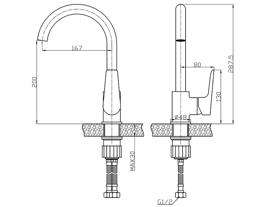 Смеситель для мойки  DVS0806-11N DEVIDA   СТМ
