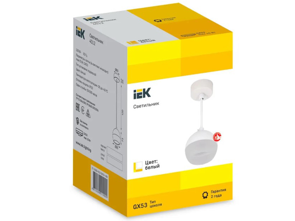 Светильник 4012 по лампу GX53 белый   IEK