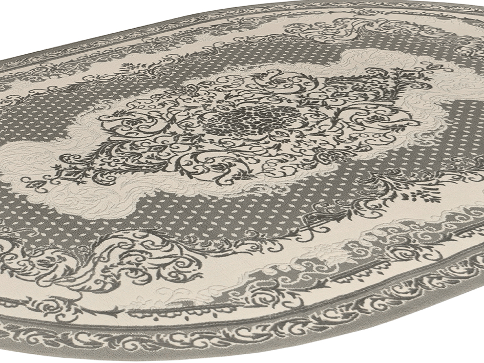 Ковер ASTER 160X230 01193B CREAM-L.GREY ОВАЛ  FDS OZ KAPLAN 