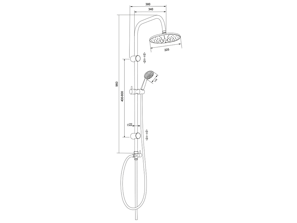 Душевая стойка KDC01B чёрная  Olive's