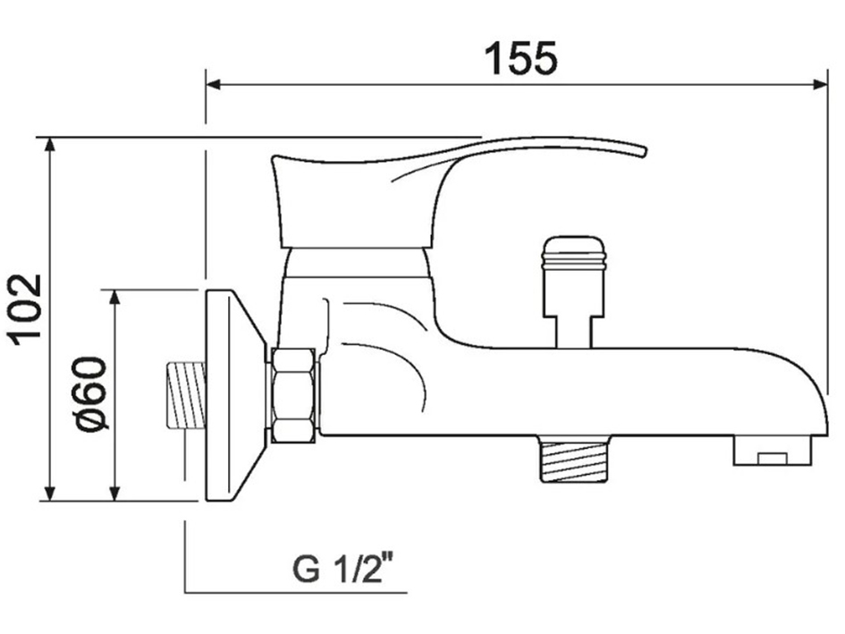 Смеситель для ванны SL86-009  РМС