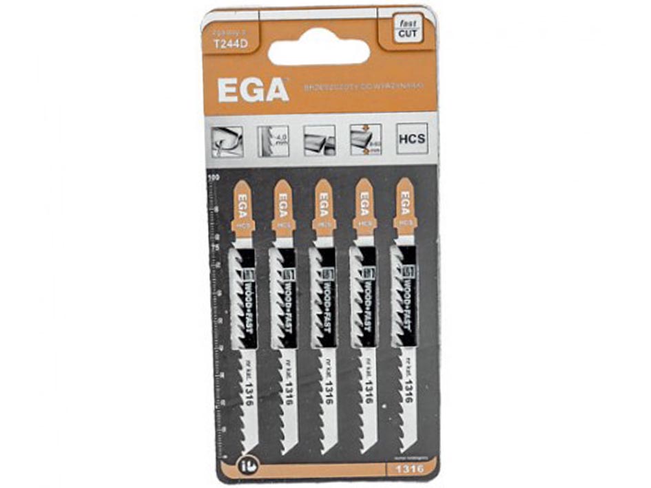 Полотно д/электролобзика EGA 244 D 5шт дерево.плас