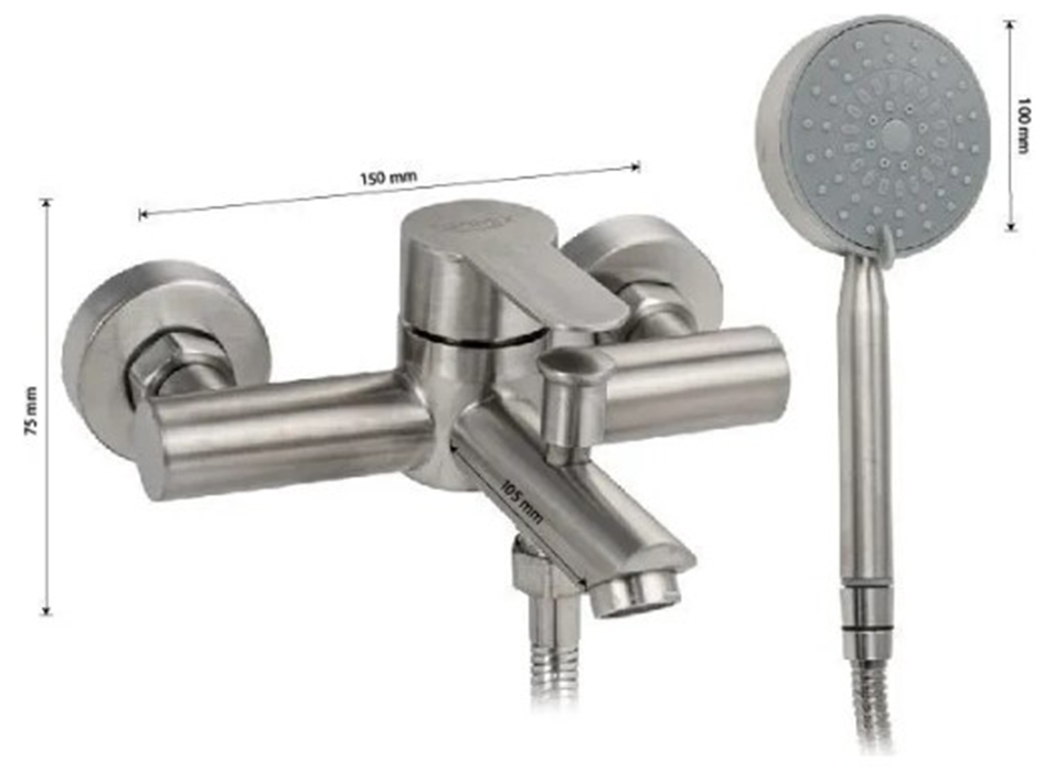 Смеситель для ванны сатин 9394 BRIMIX  САНАКС 