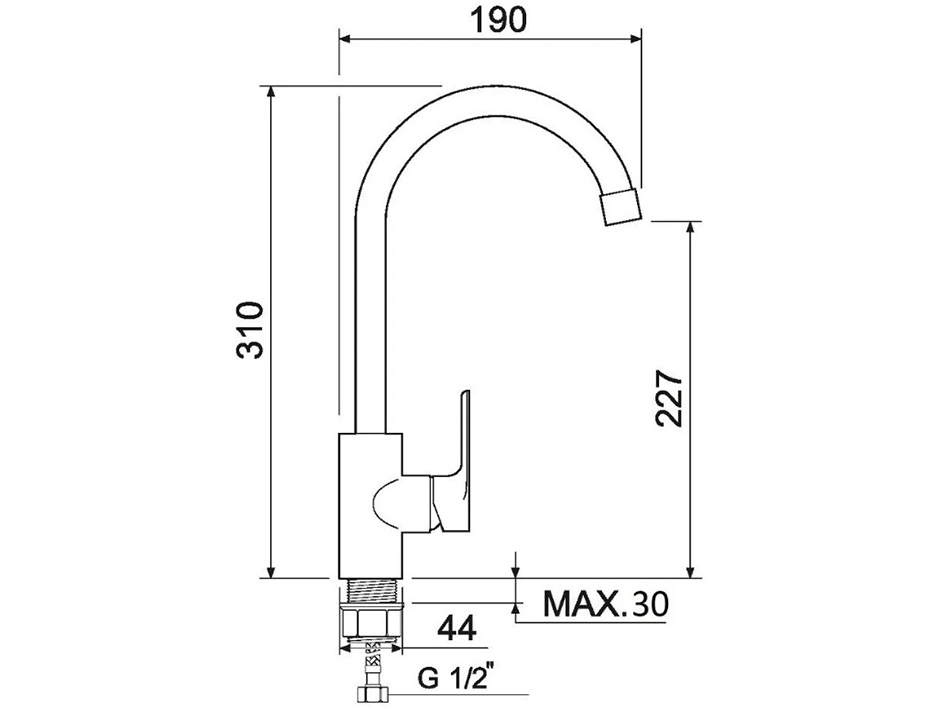 Смеситель для мойки SL133-017F  РМС