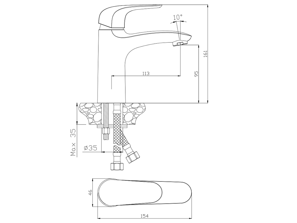 Смеситель для умывальника 07100CS CASTILLA  OLIVE’S  