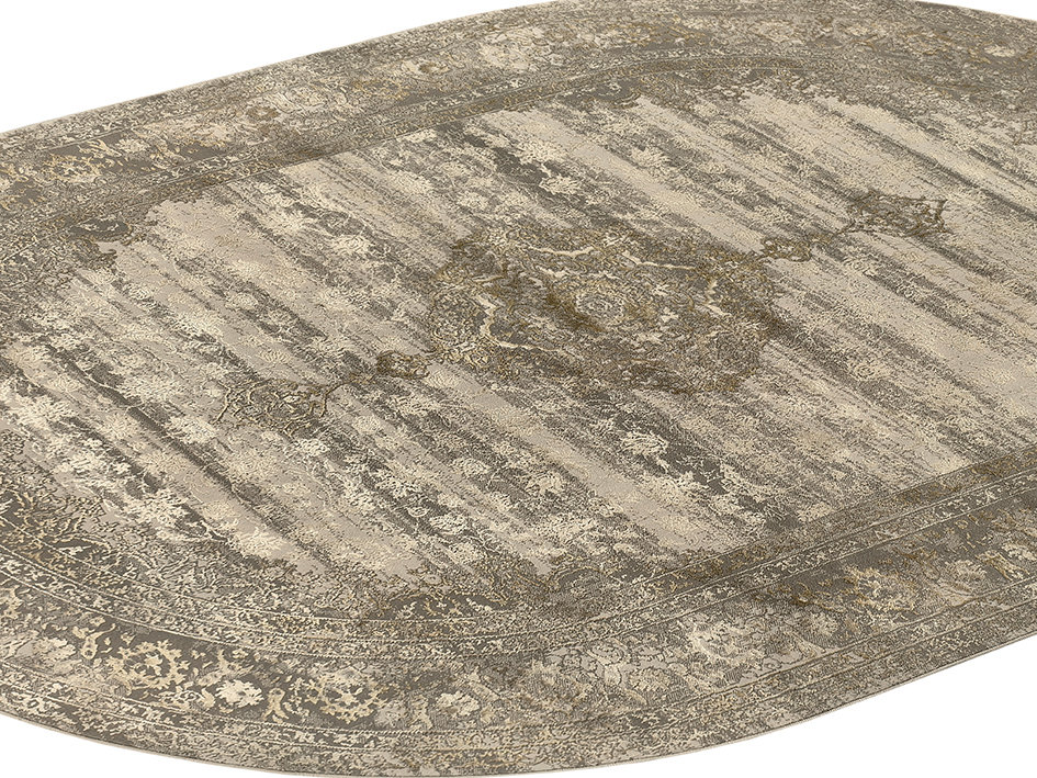 Ковер LISA 200X290 B5328A L.GREY-MUSTARD ОВАЛ  FDS OZ KAPLAN 