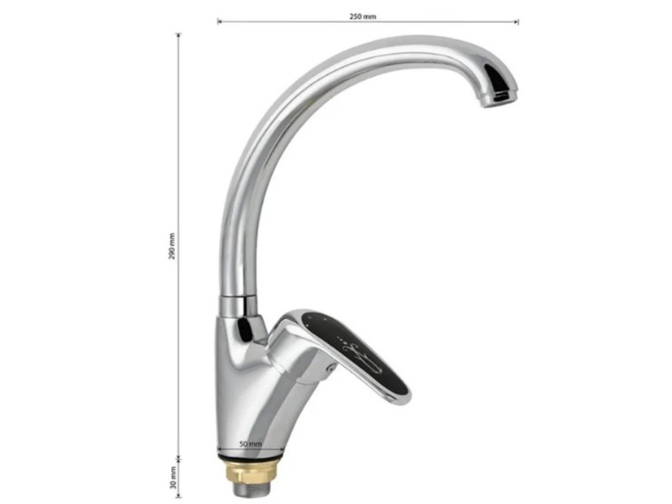 Смеситель для мойки черная ручка длин.нос 2454 RUSSIA-MOSCOW  САНАКС 