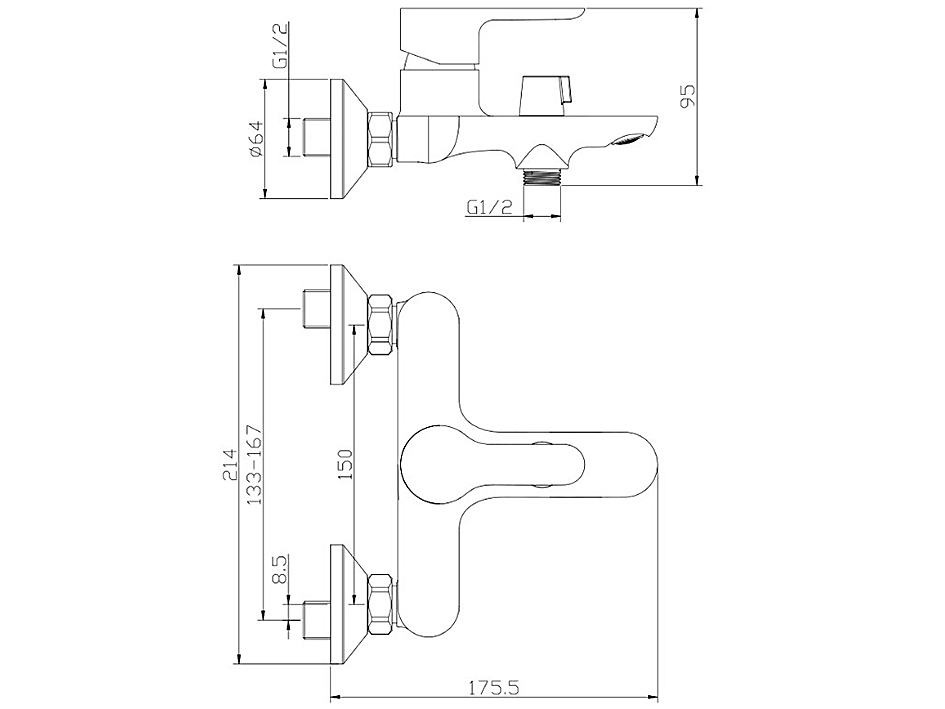 Смеситель для ванны 18201TD TOLEDO  OLIVE’S