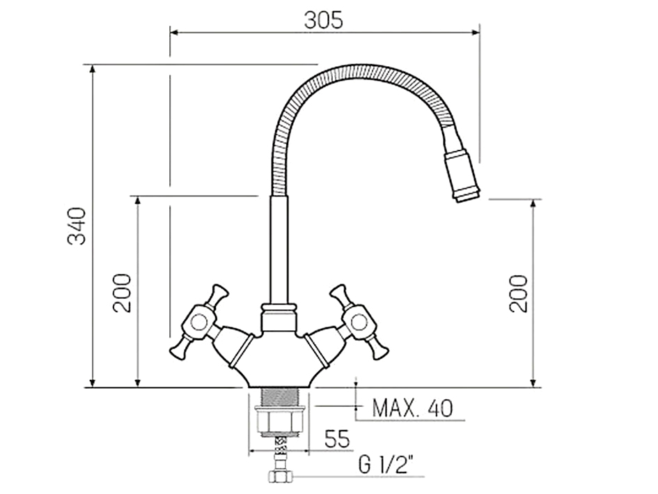 Смеситель для мойки SL92YW-279F РМС