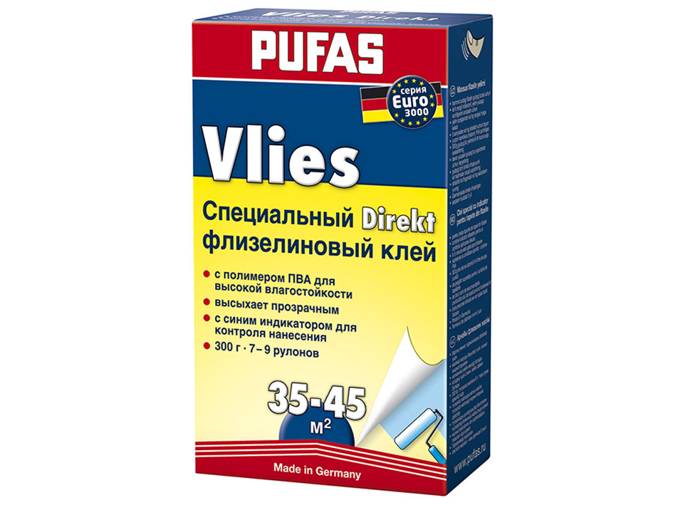 Клей обойный флизелиновый спец.300гр с индикатором EURO Директ  ПУФАС