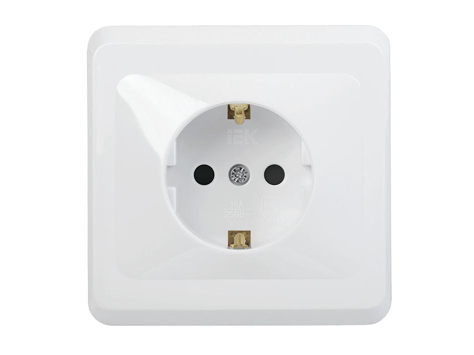 Розетка с/з белая ВЕГА IEK ERV11-K01-16-DM Розетка с/з белая ВЕГА IEK ERV11-K01-16-DM