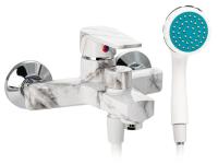 Смеситель для ванны АБС пластик белый мрамор 586 BRIMIX  САНАКС 