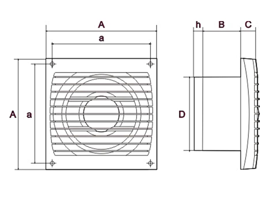 Вентилятор вытяжной с обратным клапаном, шнуровым выкл. D100 ERA4C-02