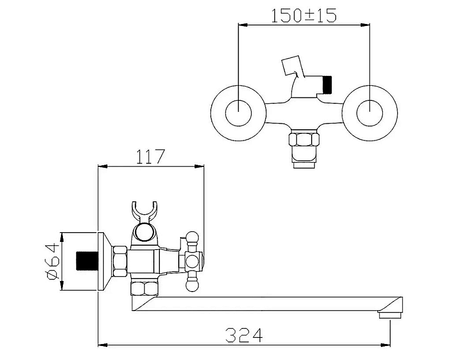 Смеситель для ванны Дельта 237333 АНТЕЙ  ARVAD GROUP
