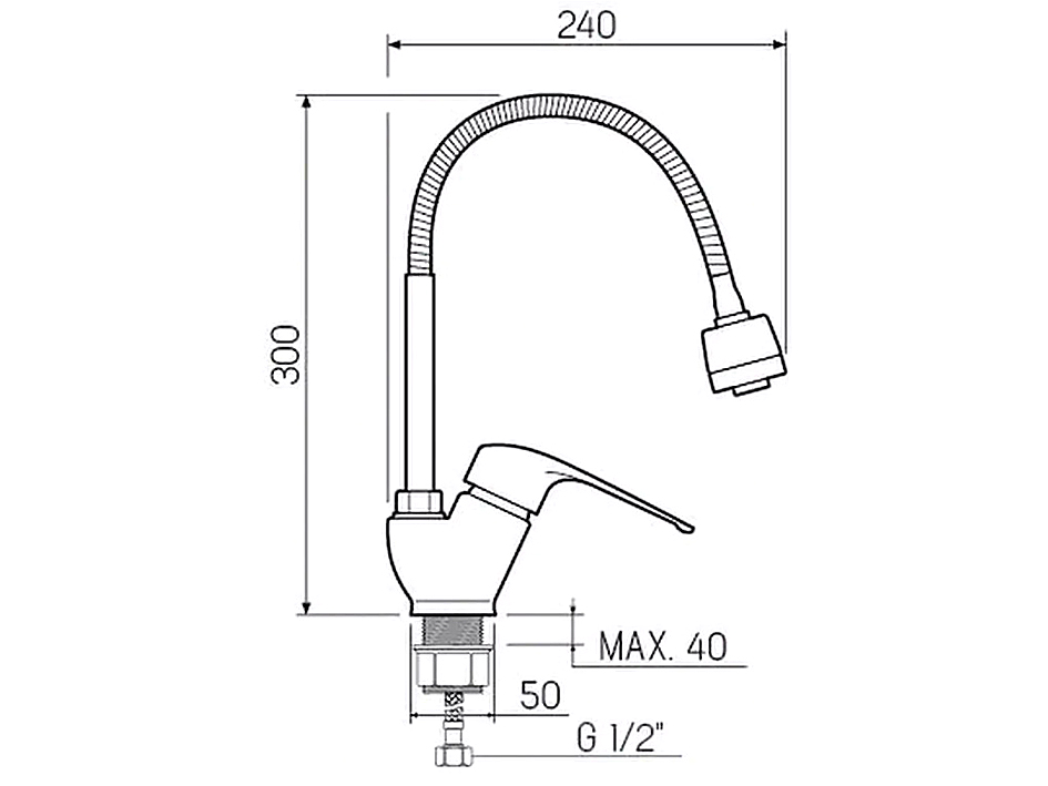Смеситель для мойки SL50-016F  РМС