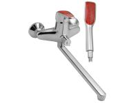 Смеситель для ванны красная ручка длин.нос 2670 RUSSIA-MOSCOW  САНАКС нез