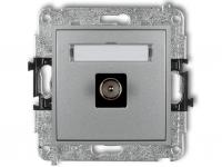 Розетка TV серебристый металлик MINI  KARLIK Розетка TV серебристый металлик MINI  KARLIK