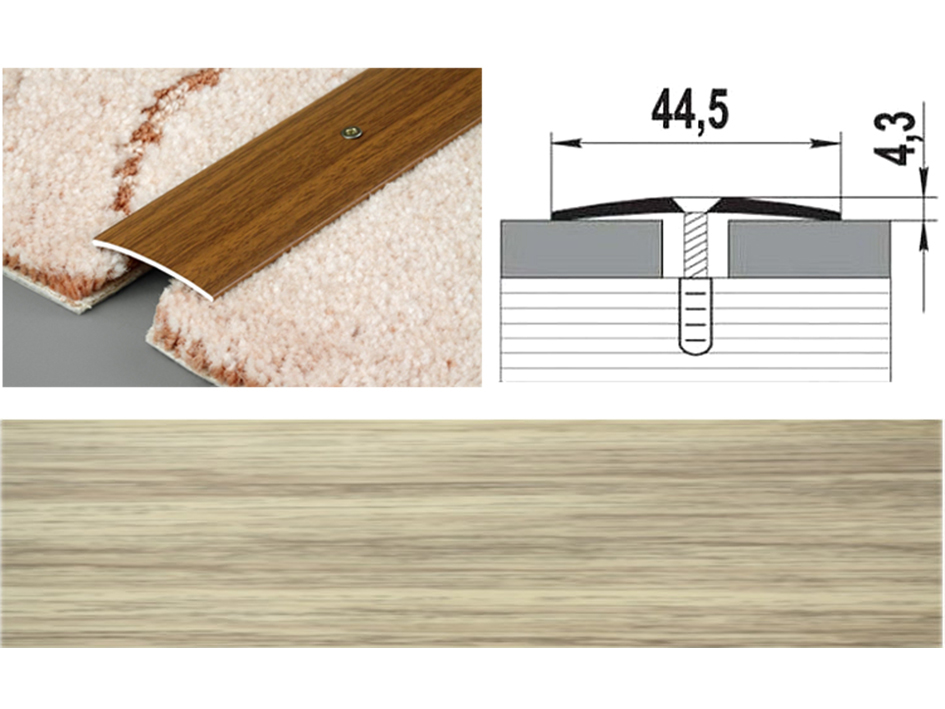Стык 44.5мм 0.9 клен беленый