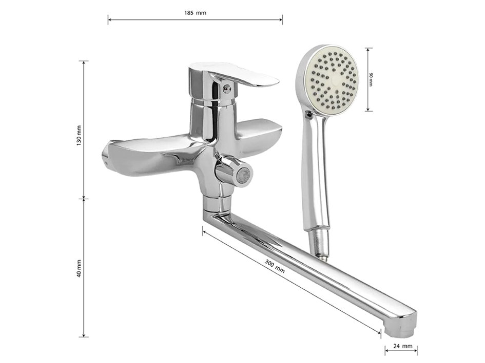 Смеситель для ванны 3716 BIANCO  САНАКС 