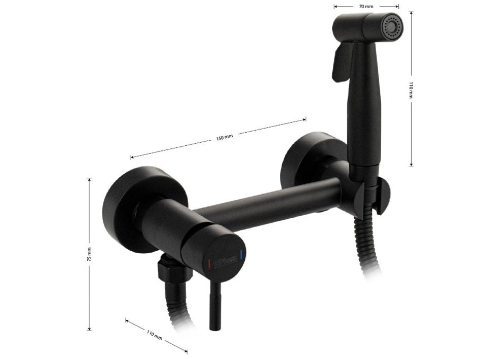 Смеситель для биде черный 2448 GFmark  САНАКС