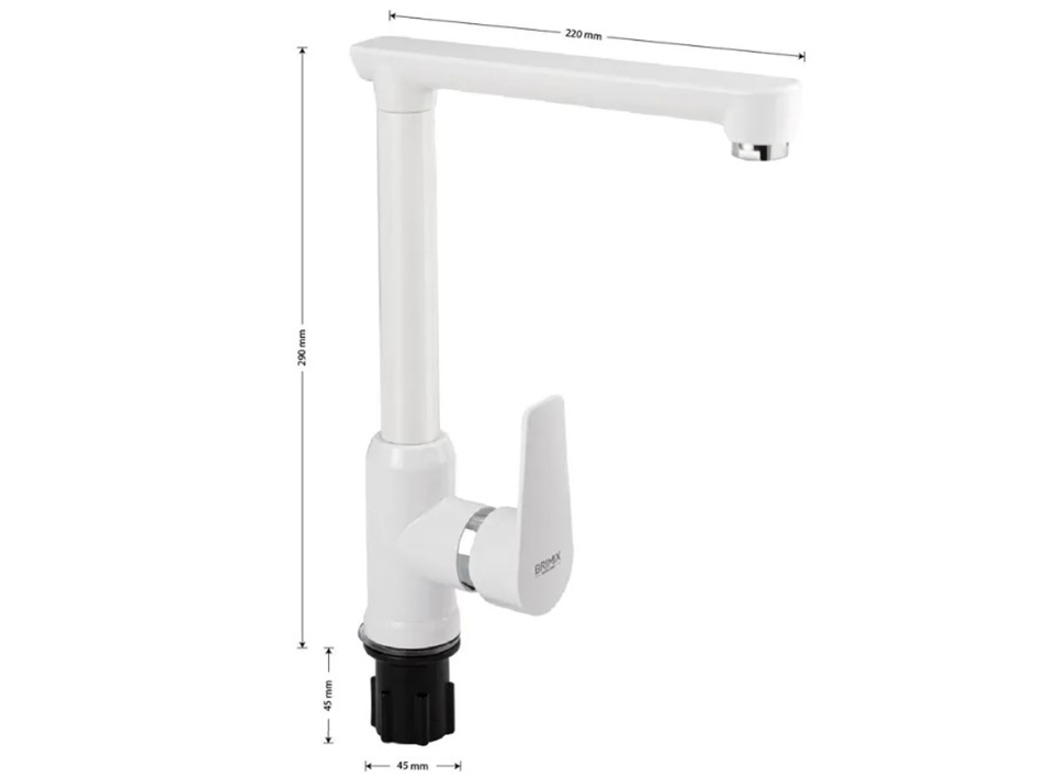 Смеситель для мойки АБС пластик белый 466 BRIMIX  САНАКС 