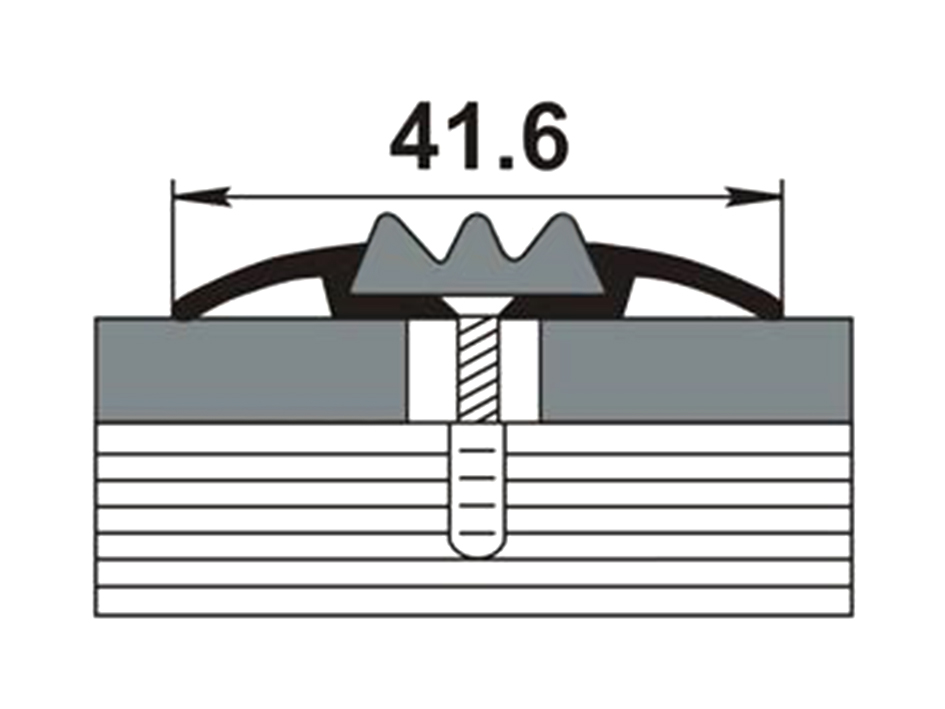 Стык 41,6мм 0.9 серебро анодированное с пвх вставкой