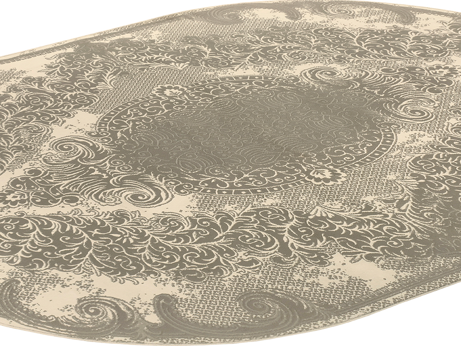 Ковер ELEGANT 160X230 EL102 CREAM SILVER ОВАЛ  FDS OZ KAPLAN 