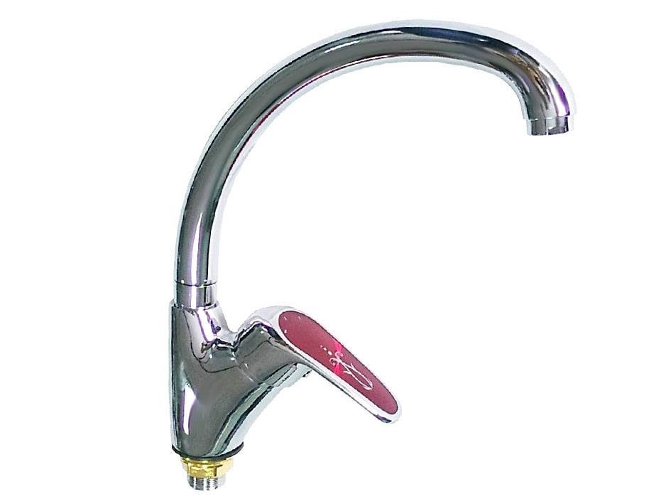 Смеситель для мойки красная ручка 2654 RUSSIA-MOSCOW  САНАКС 