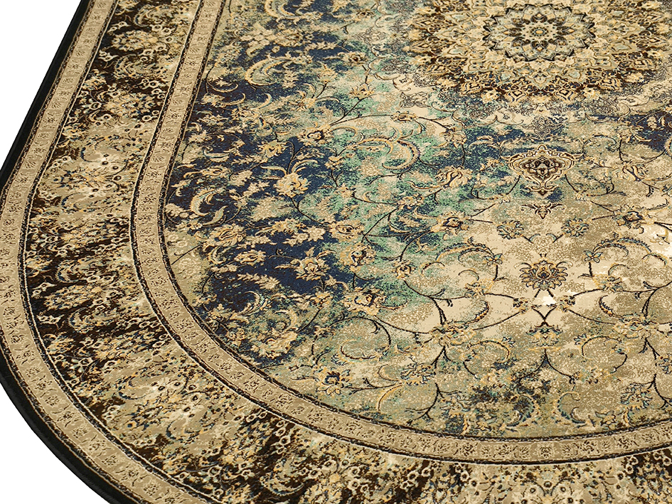 Ковер HASHT BEHESHT 060X100 VNHA005 DARK BLUE ОВАЛ   FARRAHI