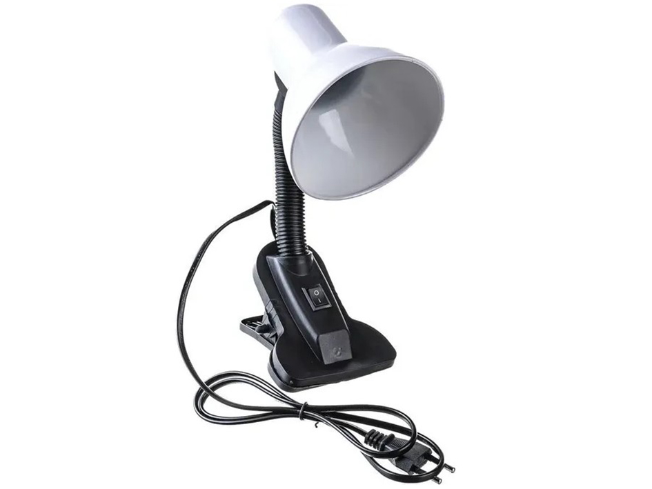 Настольная лампа Е27 белый на прищепке GTL-021-60-220  GENERAL