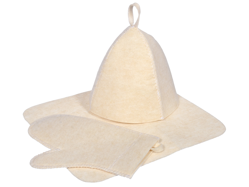 Набор Шапка + коврик+рукавица  войлок Hot Pot