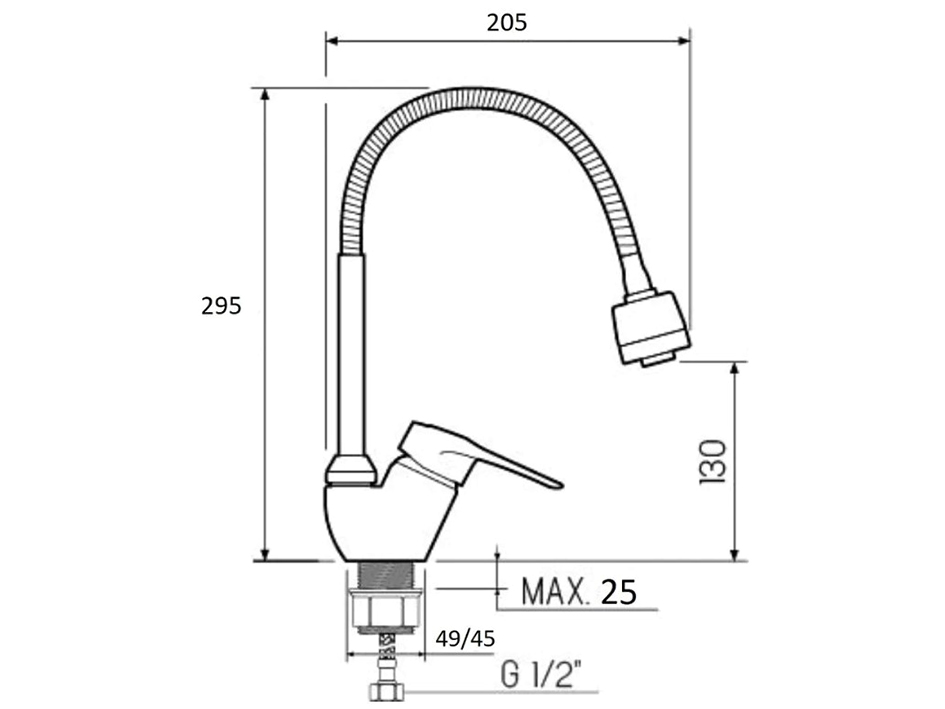 Смеситель для мойки SL55-016F  РМС