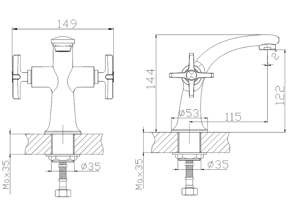 Смеситель для умывальника Oxford 11610 GOLDEN FOX  ARVAD GROUP