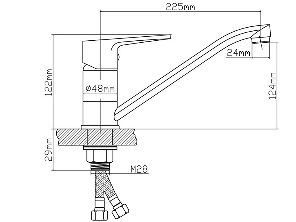 Смеситель для мойки B8282-14 BOOU  РМС