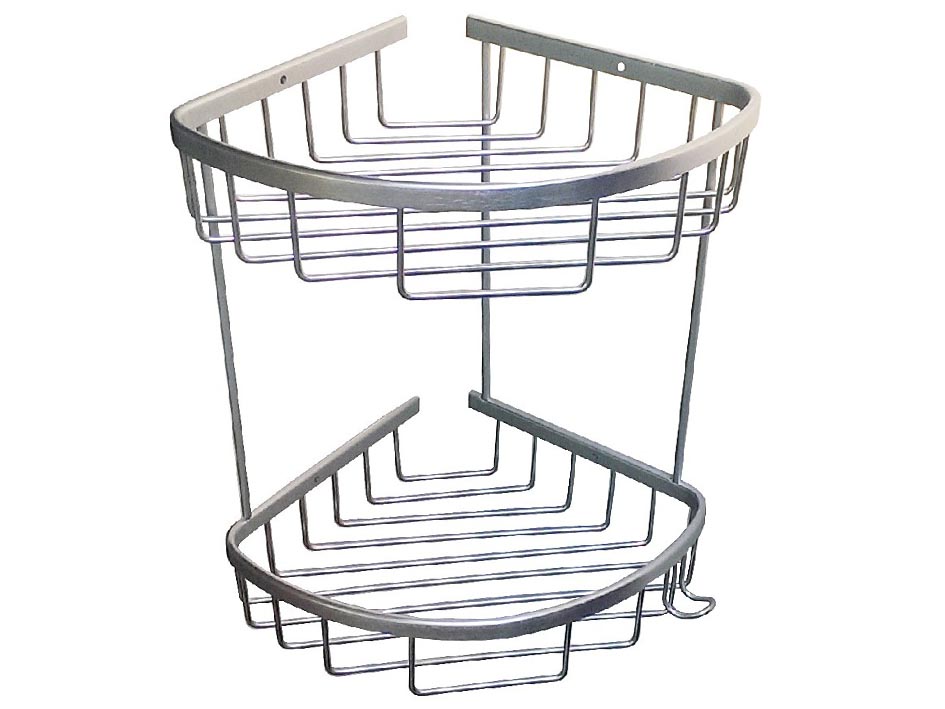 Полка угловая овальная двойная 18см алюмин.мат. 75061  САНАКС