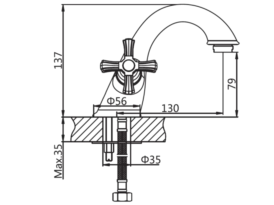 Смеситель для умывальника Piccadilly 11510 GOLDEN FOX  ARVAD GROUP