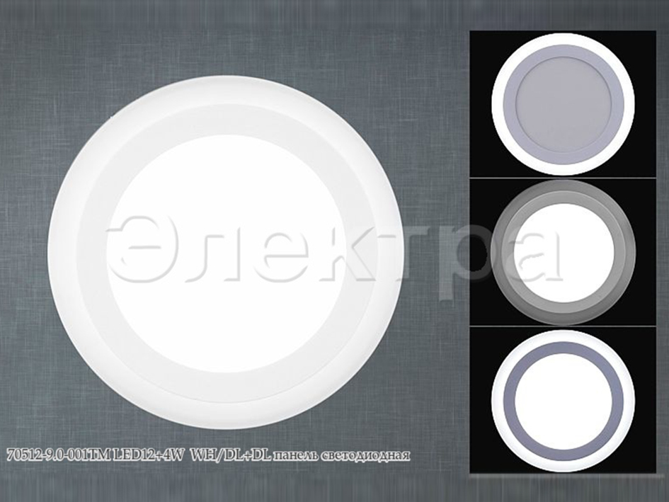 Светильник 70512-9.0-001 TM WH/DL+DL LED12+4W панель       ELEKTRA
