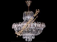 Люстра   Екатерина с подвесом ЗОЛОТО     ХРУСТАЛЬНОЕ НЕБО