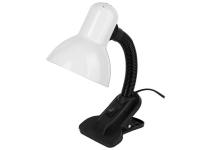 Настольная лампа Е27 белый на прищепке GTL-021-60-220  GENERAL
