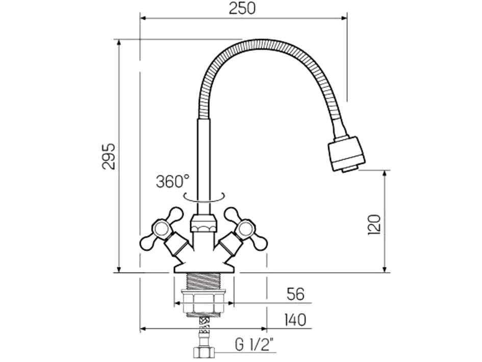 Смеситель для мойки SL65-279F  РМС
