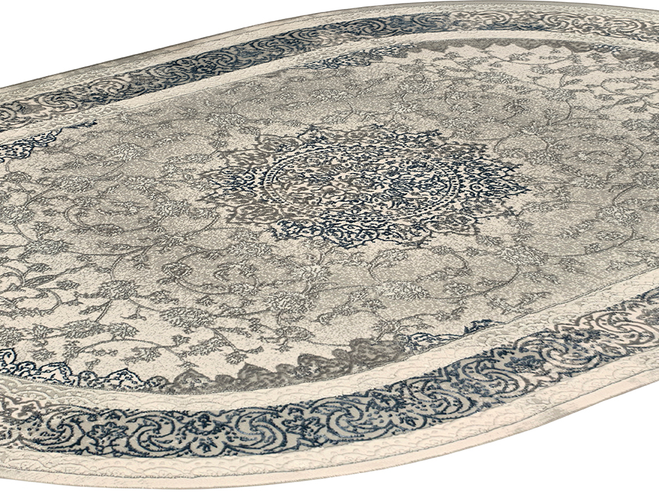 Ковер ASTER 160X230 A5557B CREAM-BLUE ОВАЛ  FDS OZ KAPLAN 