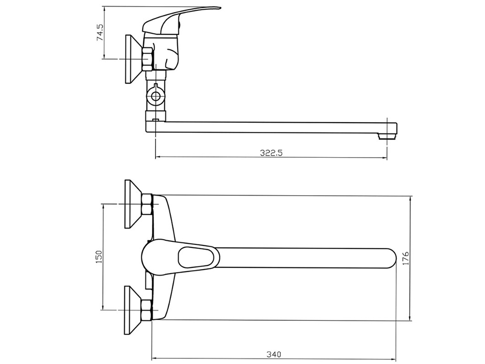 Смеситель для ванны  RB110B ROEGEN   СТМ