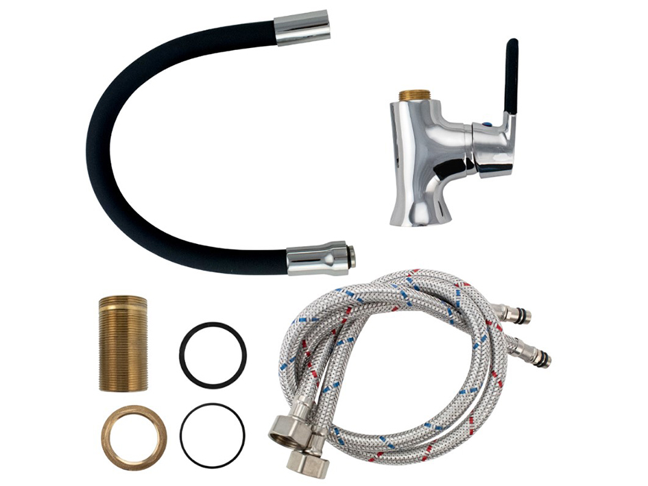 Смеситель для мойки с гибким изливом Черный 4106 МАК  САНАКС 