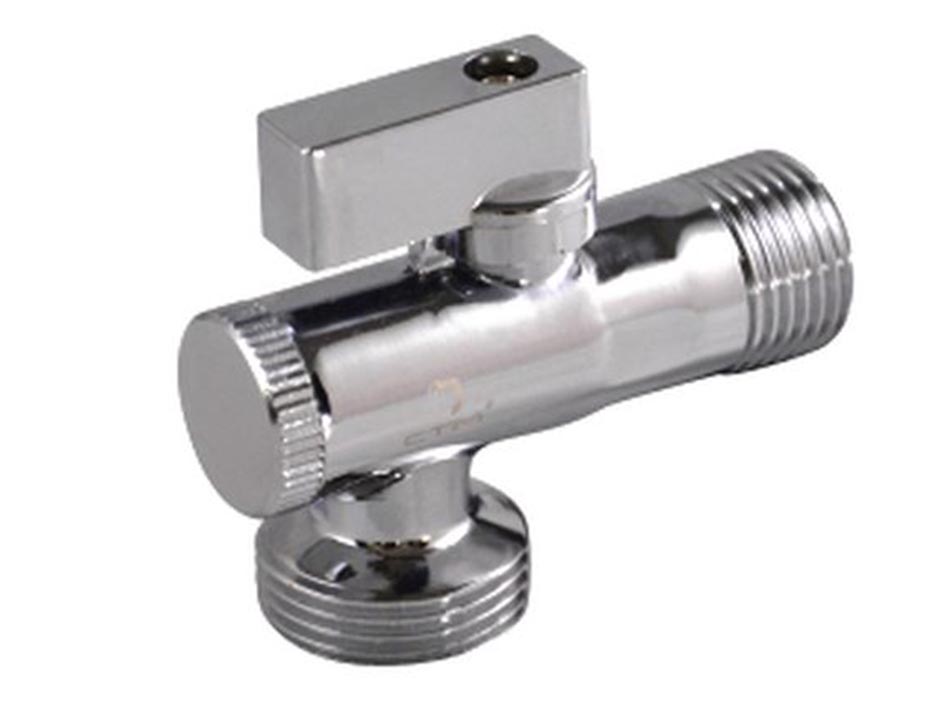 Кран шаровый 1/2*3/4 угловой ш/ш д/быт.приборов хром удл.резьба  СТМ
