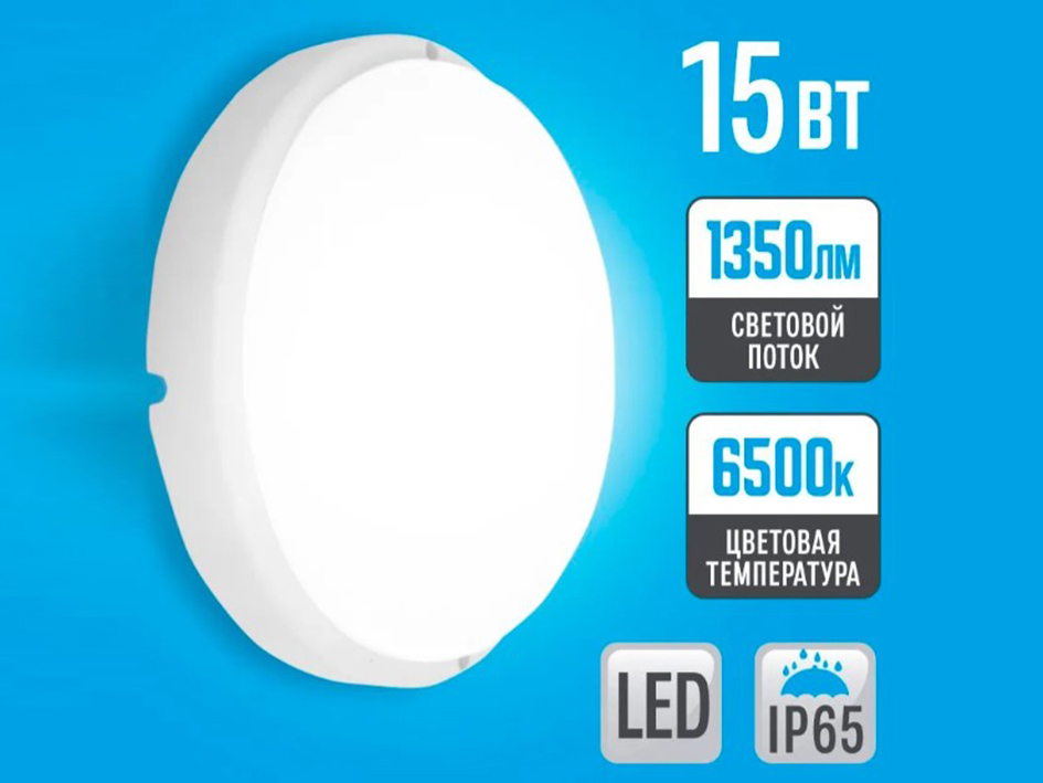 Светильник IP65 БАНЯ 15W круг   IEK