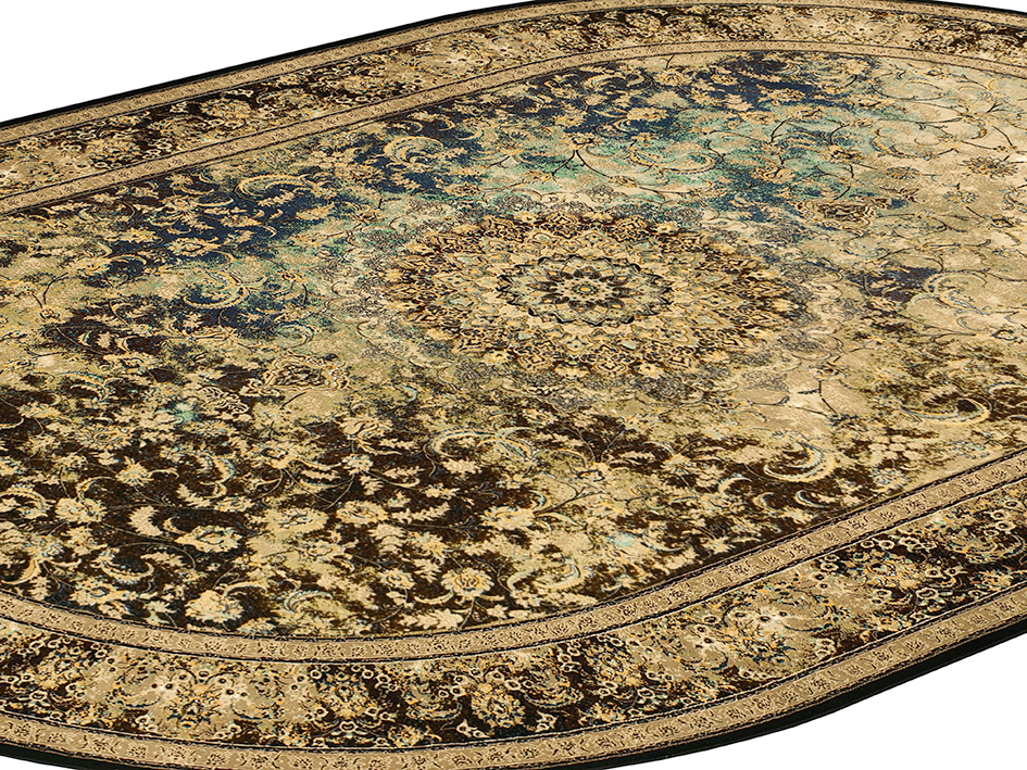 Ковер HASHT BEHESHT 200X300 VNHA005 DARK BLUE ОВАЛ   FARRAHI